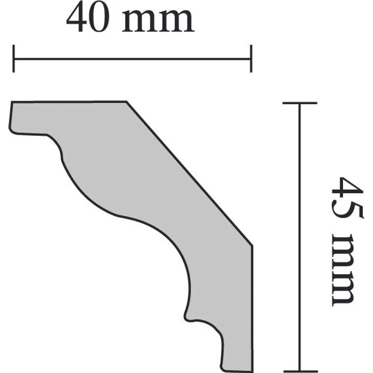Decosa Zierprofil S50 (Sophie), weiss, 40 x 45 mm, Innenecke - 4 Ecken - 8 Leisten à ca. 20 cm Laenge