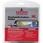 NIGRIN 73914 RepairTec Acryl-und Plexiglas Politur-Set: 1 x Kunststoff-Politurpast, 1 x Schleifpapier, 1 x Poliertuch