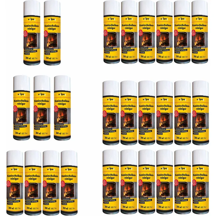 Wilpeg WILPEG Kaminscheibenreiniger Set 4 x 300 ml Kaminofenscheiben Reiniger Glasreiniger Scheibenreiniger Ofenglasreinger Kunststoffreiniger