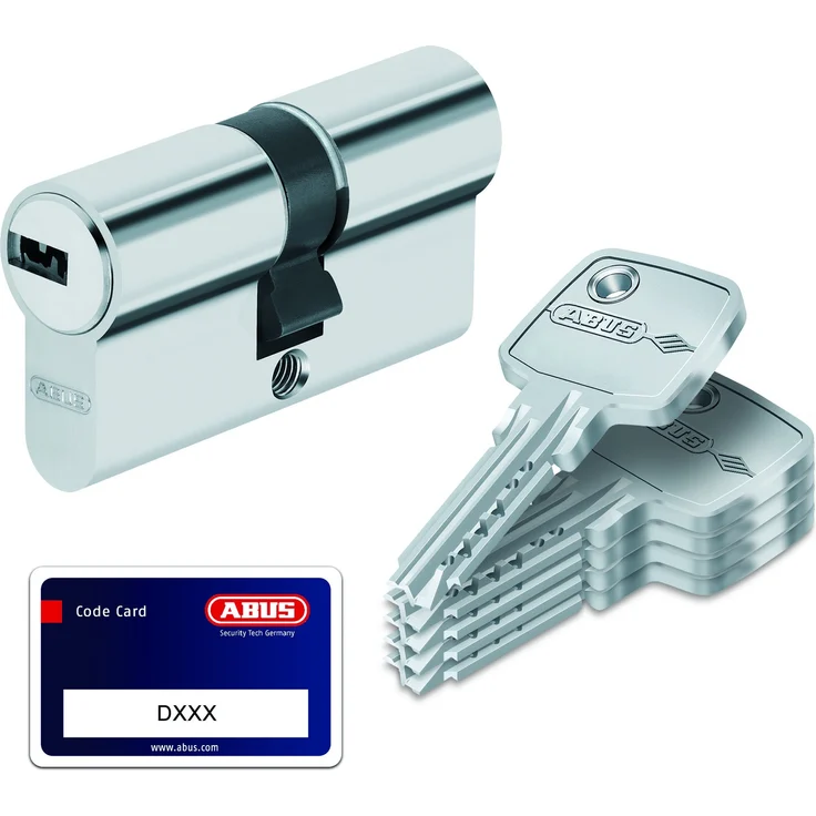 Abus Tür-Zylinder/Schloss mit Schlüssel, Silber, 33459
