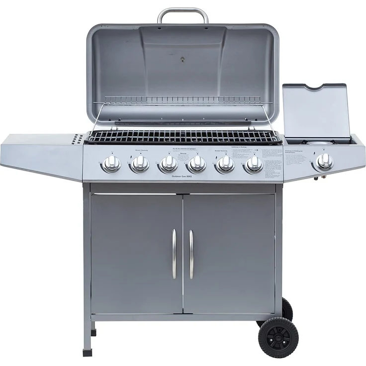 El Fuego Gasgrill, Dayton 6 Plus 1, silber, 53 x 127,5 x 97 cm, AY0460 – Bild 2