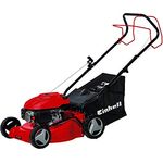 Einhell Benzin-Rasenmäher GC-PM 40 S (1,2 kW, 40 cm Schnittbreite, 45 L Fangsack, 1 Zylinder 4-Takt OHV Motor, 7-stufige zentrale Schnitthöhenverstellung 25 bis 60 mm, abschaltbarer Hinterradantrieb)