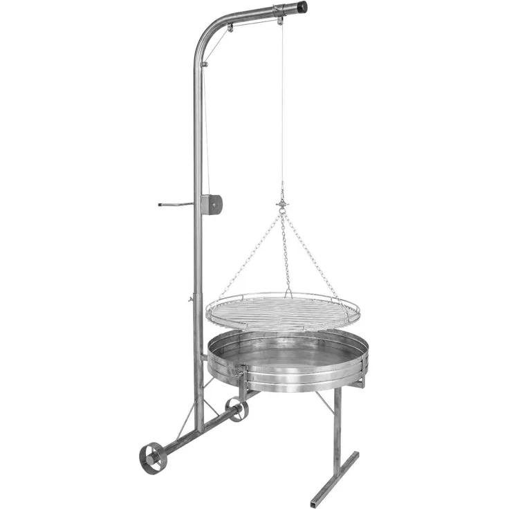 Schneider fahrbare Grillstation aus Edelstahl Grillrost 80 cm Schwenkgrill Schwenker