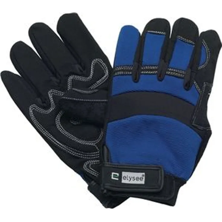 elysee Handschuhe EN388 Kat. II Mechanical Master Gr.9 schwarz/blau Klettverschluss
