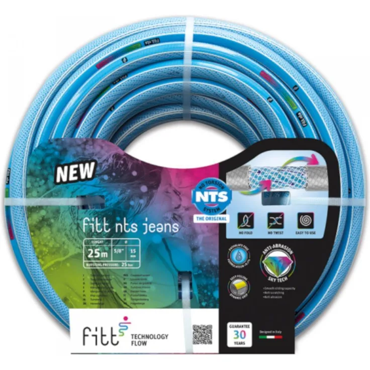 Bradas 5-fach beschichteter Gartenschlauch 1-2Zoll NTS, knickfest und verdrehungsfest blau 50m
