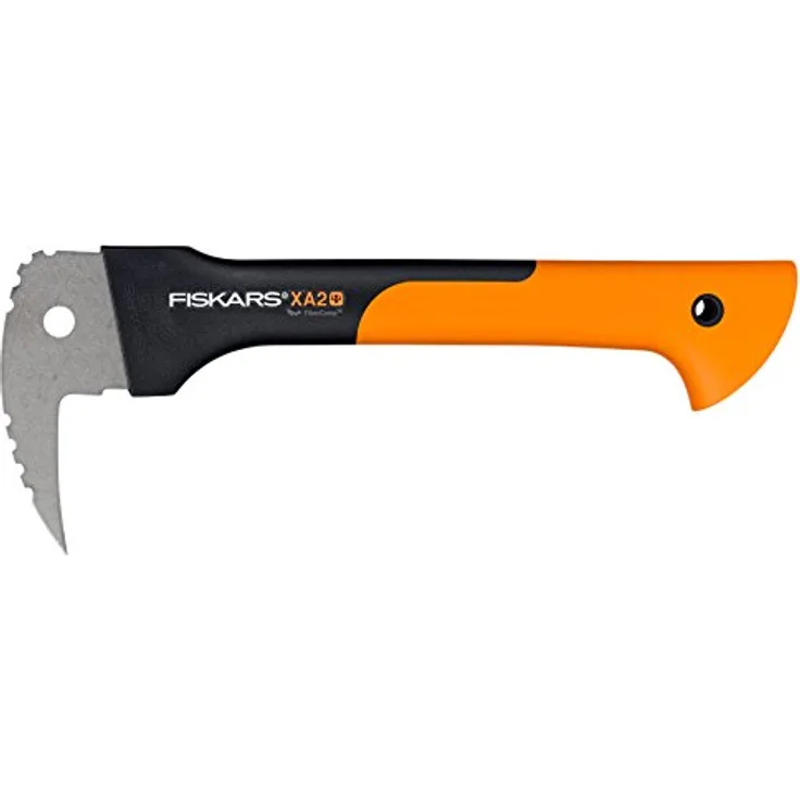 Fiskars Hand-Sappie zur Holzbearbeitung, Länge: 34,8 cm, Gehärtete Stahlklinge-Glasfaserverstärkter Kunststoffgriff, Inklusive Schutzhülle, Schwarz-Orange, WoodXpert, XA2, 1003622
