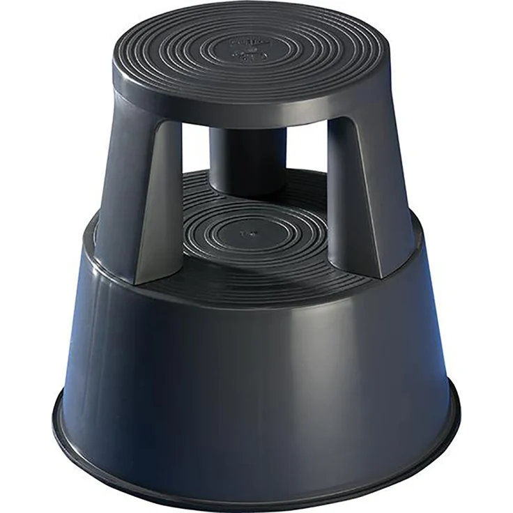 Wedo 212212 Rollhocker Step aus Kunststoff, Höhe 43 cm, Tragkraft 150 kg, grau – Bild 1