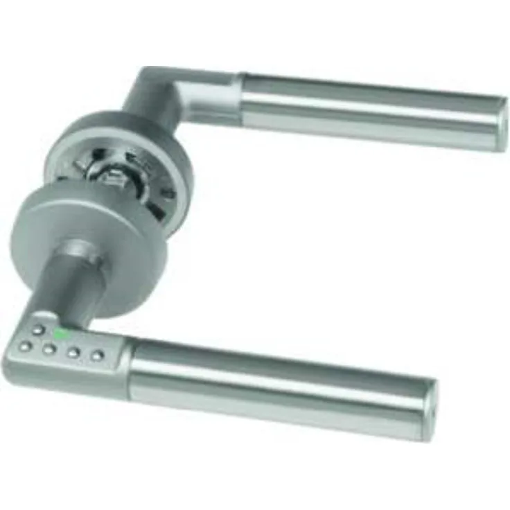 ASSA ABLOY digitaler Türbeschlag Code Handle DIN Rechts - Zimmertürbeschlag mit PIN-Code - Silber