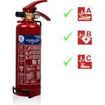 Smartwares ABC Feuerlöscher 1 Kg-Pulverlöscher mit Halterung und Manometer, 1kg, SW BB1