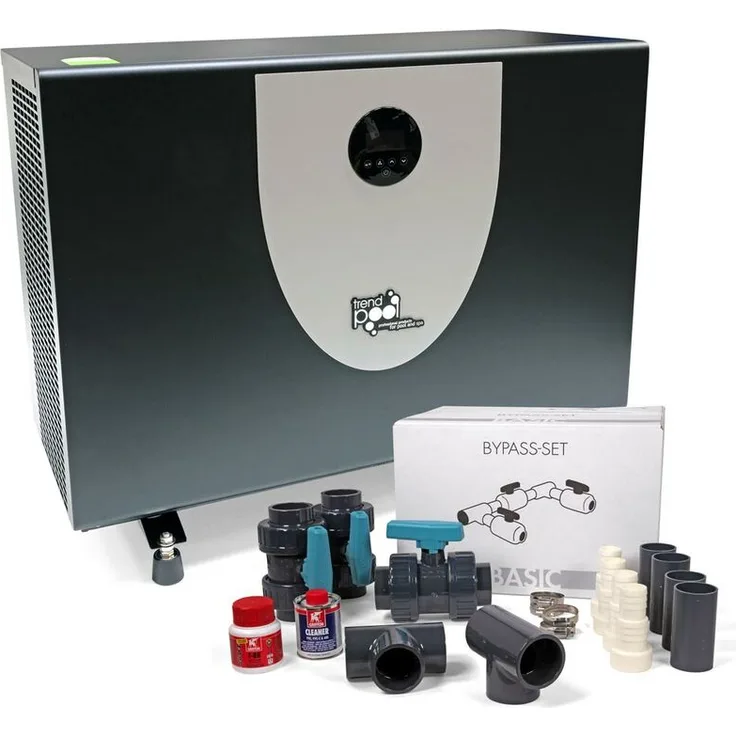 AquaSilence Full Inverter Wärmepumpe 13 kW inkl. Wi-Fi + Bypass-Set