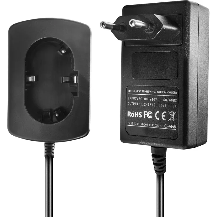 kj-vertrieb Ladegerät kompatibel mit Makita Ni-MH-Ni-CD Werkzeug-Akkus 7,2-9,6V, 9,6V, 12V, 14,4V, 18V - 1,5A, 1A