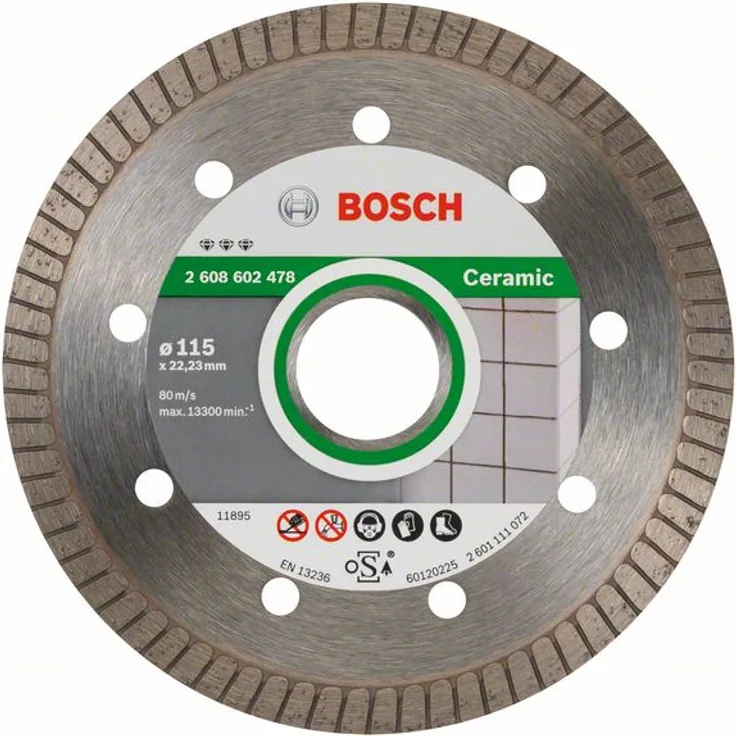 Bosch Professional Diamanttrennscheibe (für Keramik, Ø: 115 mm, BohrungØ: 22,23 mm, Zubehör für Winkelschleifer)