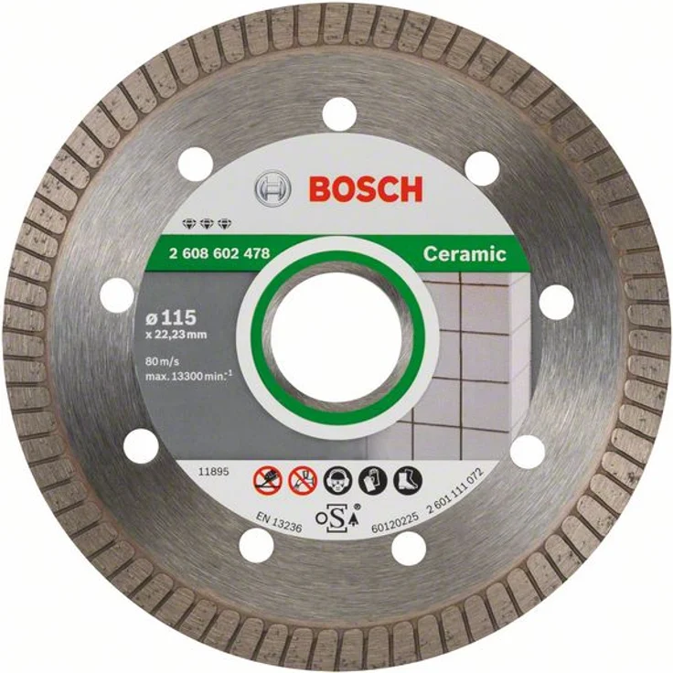 Bosch Professional Diamanttrennscheibe (für Keramik, Ø: 115 mm, BohrungØ: 22,23 mm, Zubehör für Winkelschleifer) – Bild 1