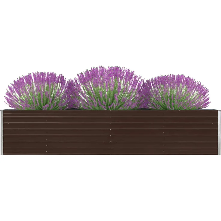 vidaXL Garten-Hochbeet Verzinkter Stahl 320×40×45 cm Braun – Bild 1