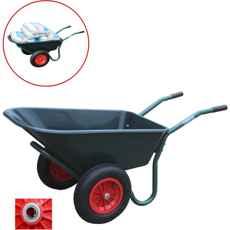 Baumarktplus 2 Rad Schubkarre, Gartenschubkarre PP Zweirad Karre Schiebkarre Gartenkarre 100l 160kg