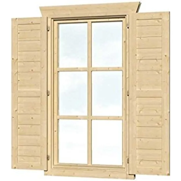 Skan Holz Fensterläden für Einzelfenster Gartenhäuser - Zubehör, Natur, 2,5x57,5x123,5 cm