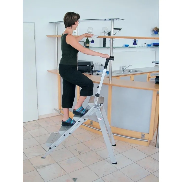 Aluminium Treppe klappbar Arbeitshöhe (max.): 2.7 m Günzburger Steigtechnik 55003 Silber 7 kg Silber