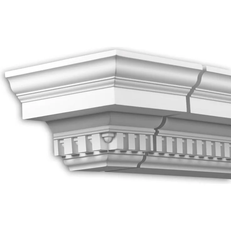 Profhome Decor - Stirnelement 431232 Fassadenstuck Zierelement Fassadenelement Zeitloses Klassisches Design weiß