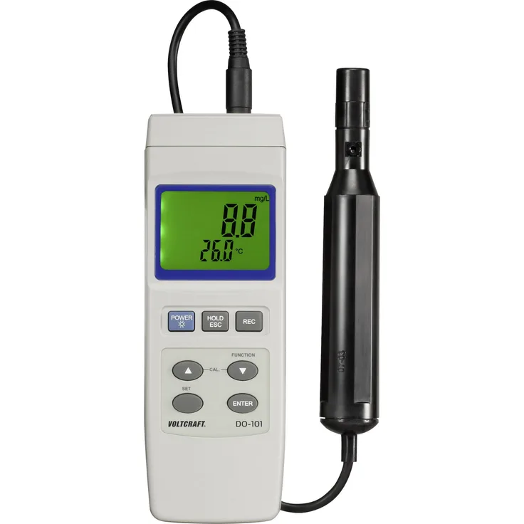 VOLTCRAFT DO-101 Sauerstoff-Messgerät 0 - 20 mg-l Wechselbare Elektrode, mit Temperaturmessfunktion
