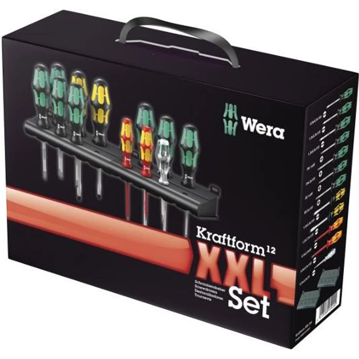 Wera Schraubendreher-Set Kraftform XXL 05051010001, 12-teilig, Schlitz, Kreuzschlitz, Spannungsprüfer, 2 Wandhalter Elektro VDE Kraftform-Griff – Bild 2