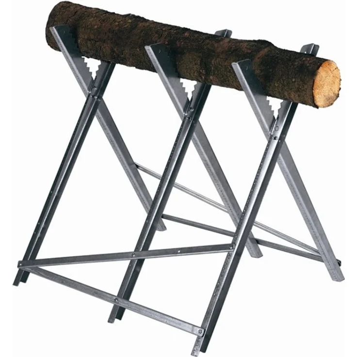 Original Einhell Kettensägebock (max. 150 kg, verzinkte Winkelprofile aus Metall, zusätzliche Querstreben, Zähne verhindern Verdrehen des Holzes, 3 Arbeitshöhen, zusammenklappbar) - Preisvergleich – Bild 1