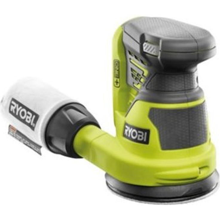 Ryobi Akku-Schleifmaschine R18ROS-0, kraftvoller Exzenterschleifer mit integrierter Staubabsaugung, Kletthaftung und ergonomischem Griff, für Feinschliff und Lackentfernung, grün, Art.-Nr. 5133002471