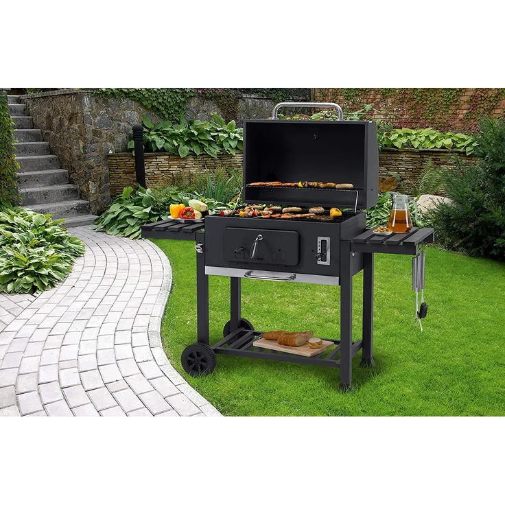 Tepro Holzkohlegrillwagen Toronto XXL Holzkohlegrill, Anthrazit-Edelstahl, 120 x 145 x 68 cm, Grillfläche 71,5 x 46 cm – Bild 7