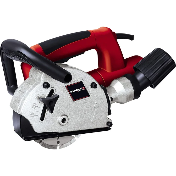 Einhell Mauernutfräse TC-MA 1300 (1320 W, 9000 U-Min, Nuttiefe 8-30 mm, Nutbreite 8-26 mm, Staubabsaugung, Spindelarretierung, Überlastschutz, inkl. Transportkoffer, 2x Diamant-Trennscheiben) – Bild 2