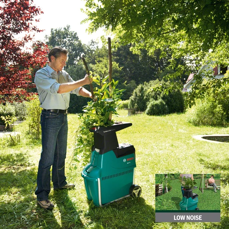 Bosch Häcksler AXT 25 TC 2.500 W Fangbox 53 Liter Schneidekapazität Ø 45 mm im Karton Leisehäcksler Für weiche und harte Materialien Motorleistung 2.500 Watt Maximaler Durchmesser 45 mm Drehmoment 650 Nm, Aqua Green – Bild 6