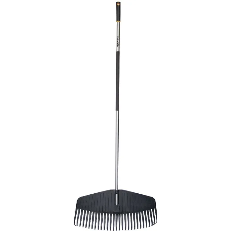 Fiskars Laubbesen, 29 Zinken, Breite 58 cm, Kunststoff-Zinken-Aluminium-Stiel, Grau-Schwarz, L, Ergonomic, 1000660
