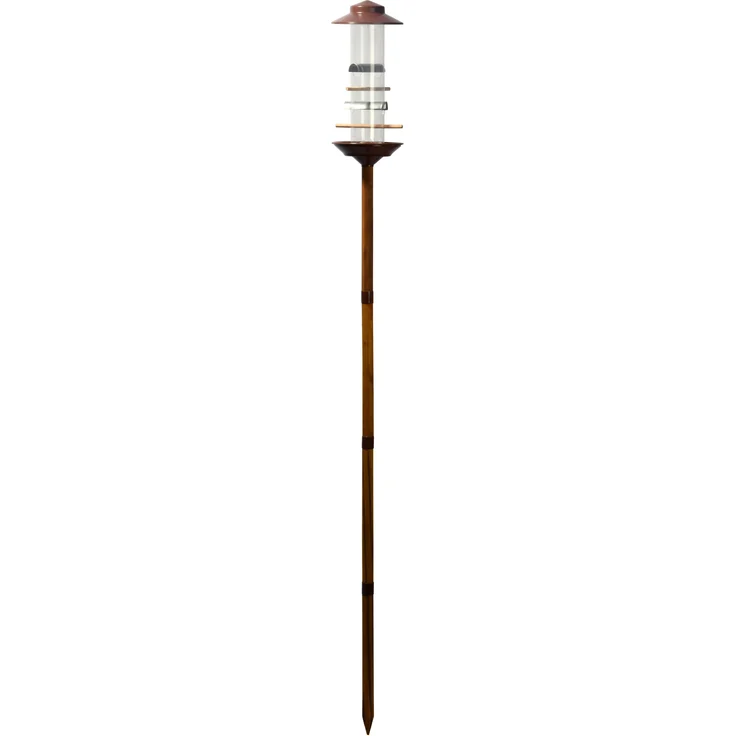 Dekorative Futtersäule im Kupfer-Look, Wildvogel-Futterstaton inkl. Holz-Ständer, 16,5 x 16,5 x 138 cm, Acrylglas – Bild 1