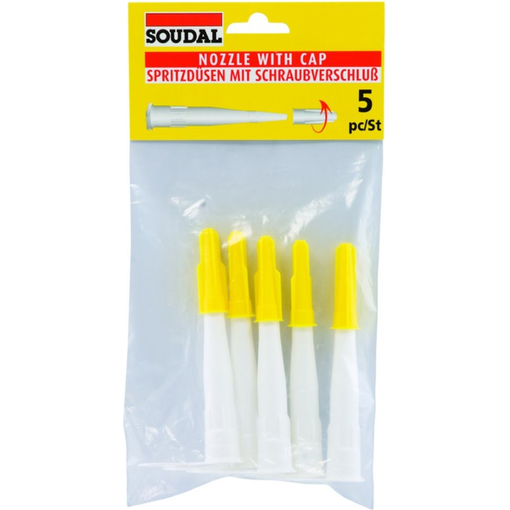 Soudal Kartuschendüsen Set 5 Stück mit Verschlusskappen