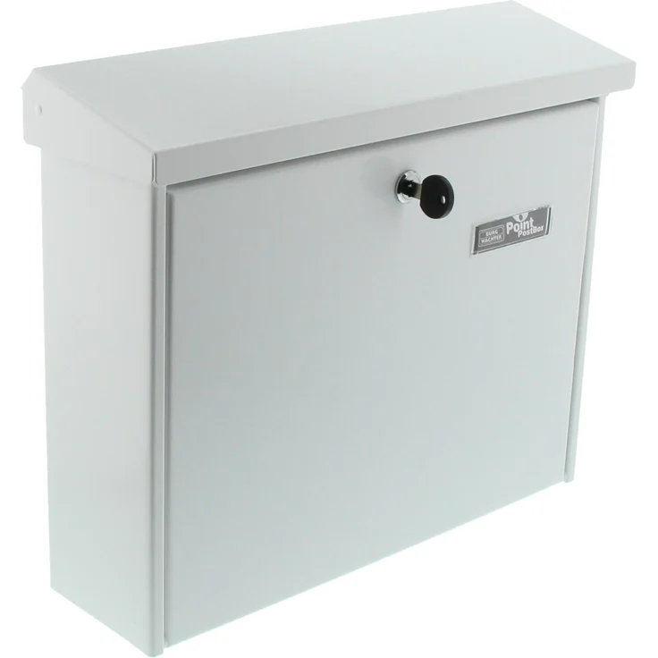 BURG-WÄCHTER Briefkasten, A4 Einwurf-Format, EU Norm EN 13724, Inkl. 2 Schlüsseln, Verzinkter Stahl, Journal 5867 W, Weiß – Bild 1