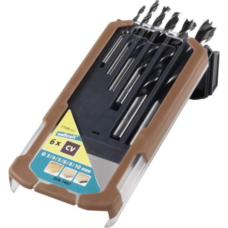 Wolfcraft 7108.000 Holzspiralbohrer-Set CV 6-tlg. ø3-10mm