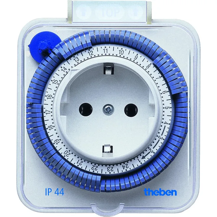 Theben 0260855 theben-timer 26 IP 44 - analoge Zeitschaltuhr für den Außenbereich, Steckdosen-Schaltuhr, Zeitprogrammstecker, Zeitschalter