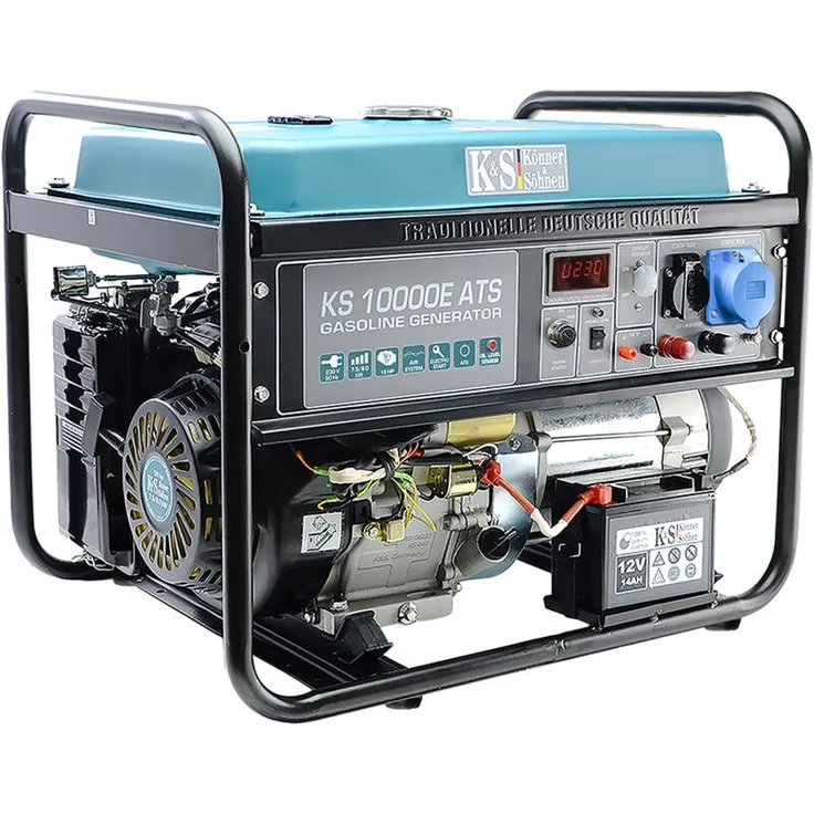 Könner & Söhnen - KS 10000E ATS Benzin Stromerzeuger 8000 Watt, 1x16A (230V), 1x32A (230V), 12V, E-Start, ATS Notstromautomatik, Automatischer