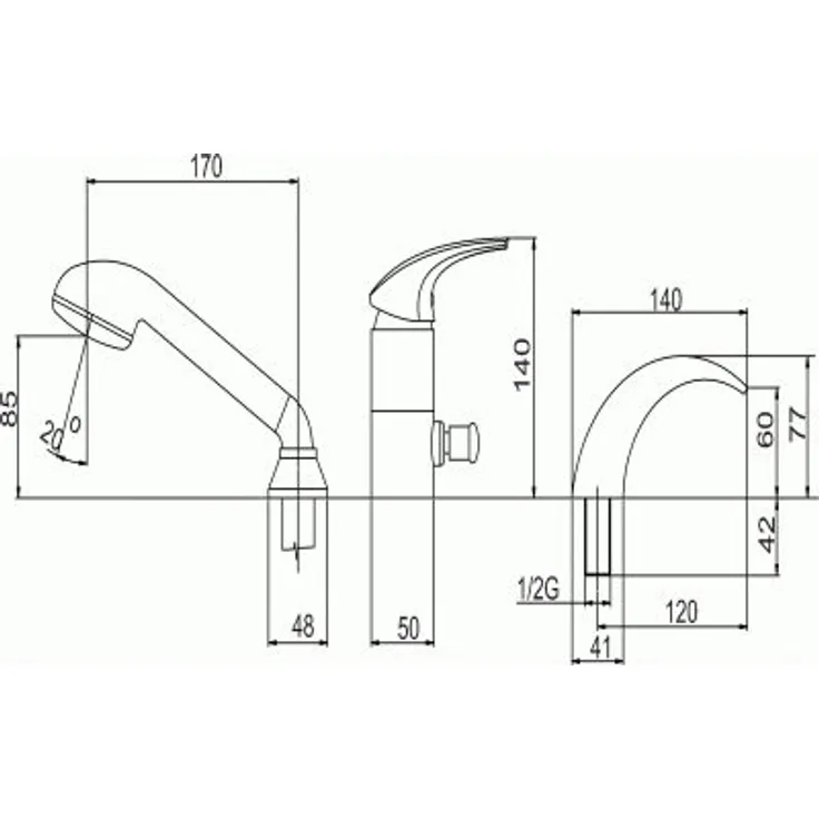 Ferro Metalia 570.470 Batterie-Badewanne und Dusche