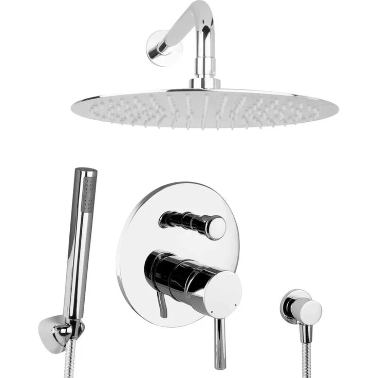 Paulgurkes - 30cm Duschsystem Duschset Regendusche unterputz Set rund Tropendusche