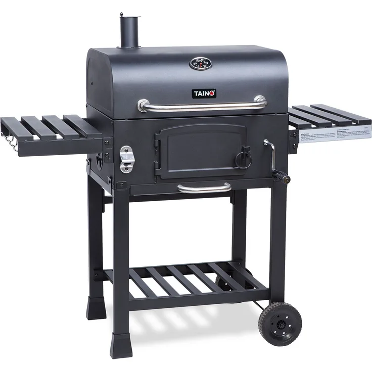 TAINO HERO XL Smoker Holzkohlegrill Kohlegrill Grillwagen 57 x 42 cm Grillfläche
