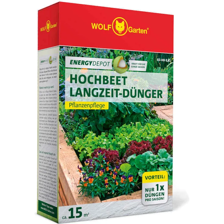 WOLF-Garten Hochbeet Langzeitdünger - Für gesundes Wachstum, reiche Ernte, ca. 6 m²-Jahr - WOLF-Garten 320g