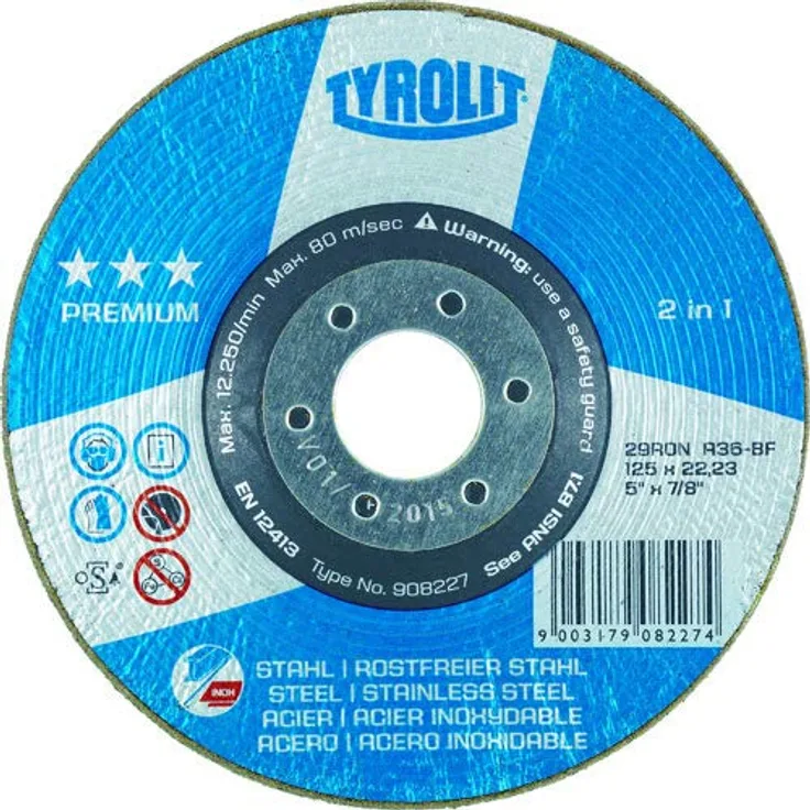 TYROLIT Rondeller Premium 2in1 | 125 mm | Korn 60 | Form 29RON | 1 Stück