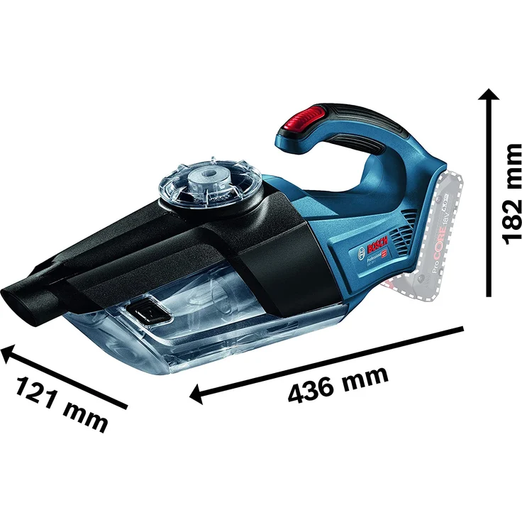 Bosch Professional GAS 18V-1 Solo Kleinstaubsauger, 18V System, Nass- und Trockensauger, ohne Akku und Ladegerät, Verlängerungsrohr, Fugendüse und Teppichdüse – Bild 4