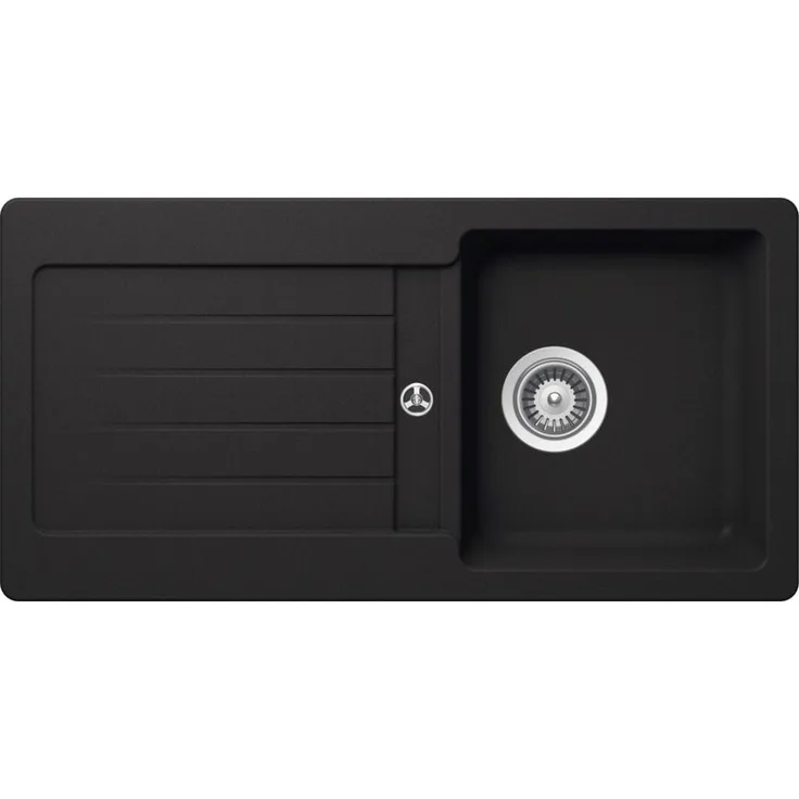 Victory Granitspüle S-VEL 860 black mit Excentergarnitur Küchenspüle Einbauspüle ab 45er Schrank