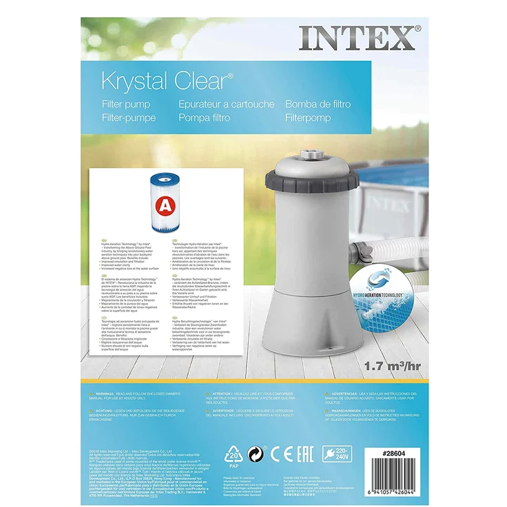 Intex 28604 Filteranlage und 1 Kartusche Filterpumpe 2.006 l/h Schwimmbad Pumpe – Bild 2