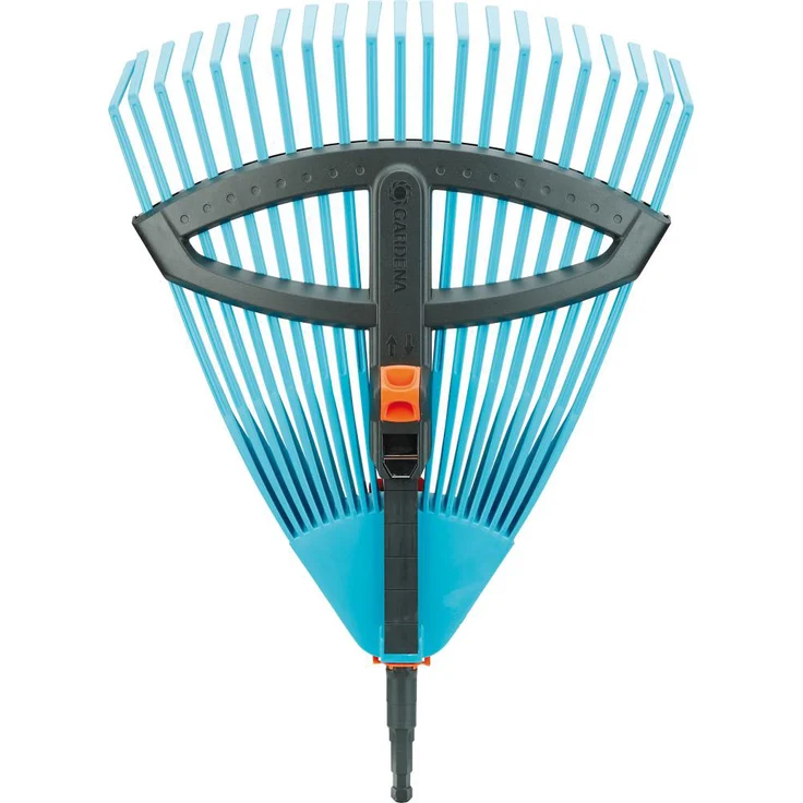 GARDENA combisystem-Kunststoff-Verstellbesen: Laubbesen mit verstellbaren elastischen Kunststoffzinken, Arbeitsbreite 35 bis 52 cm, wackelfreies Arbeiten (3099-20) – Bild 2