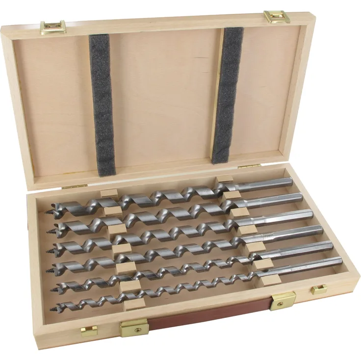 FAMAG Lewisbohrer-Satz im Holzkasten, 6-teilig Ø10,12,14,16,18,20mm, Gesamtlänge 320mm