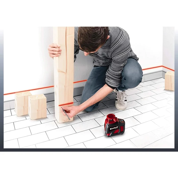 Einhell 360° Laser TE-LL 360 (Arbeitsbereich 20 m, Nivellierbereich 4 °, Sofgrip, Inkl. höhenverstellbarer Wandhalterung, Inkl. praktischer Aufbewahrungstasche) – Bild 4