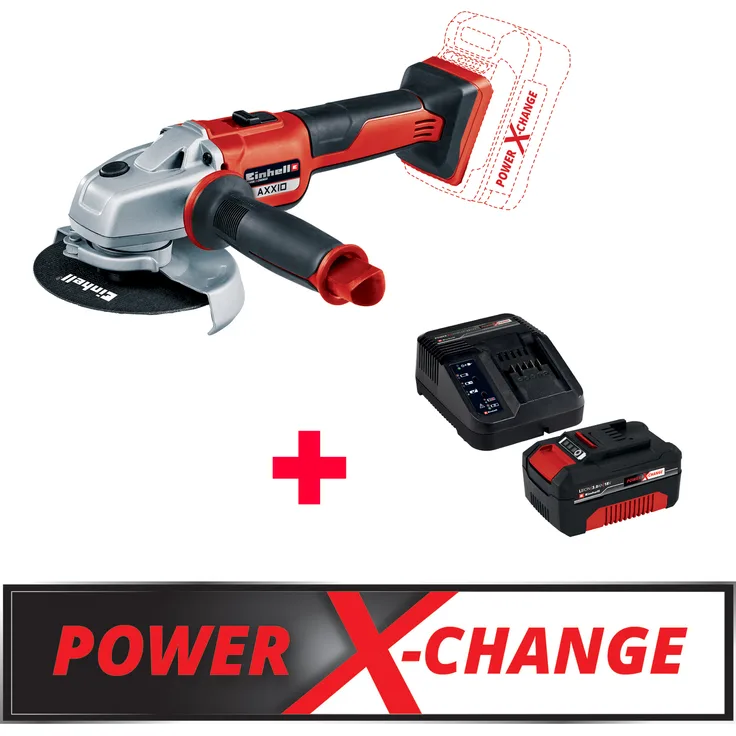 Einhell TE-AG 18/125 Akku-Winkelschleifer AXXIO plus 18V 3,0Ah PXC Starter Kit 125 mm Akku