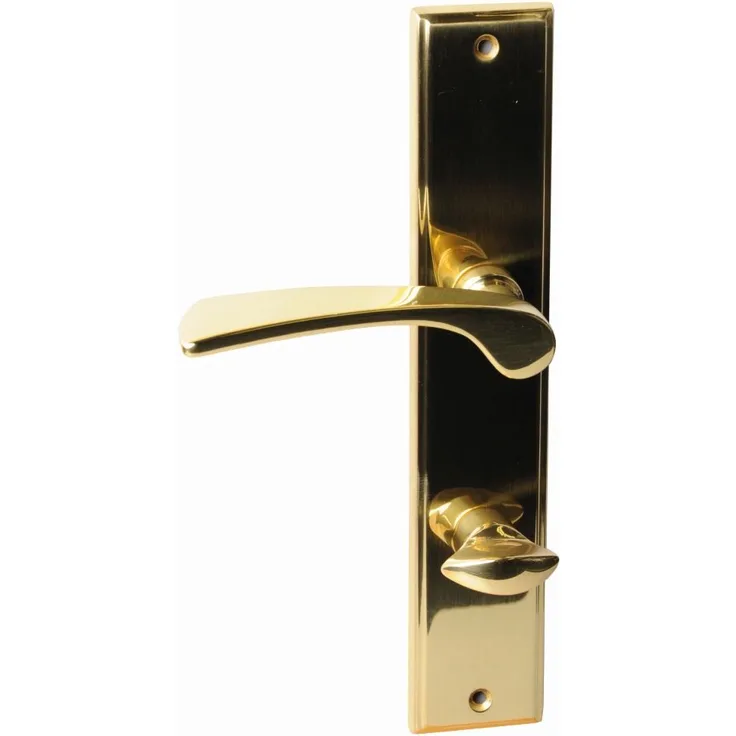 Alpertec 32214413 Nelson-LS Messing poliert für Badtüren WC Drückergarnitur Türdrücker Türbeschläge Neu, Badezimmertüren