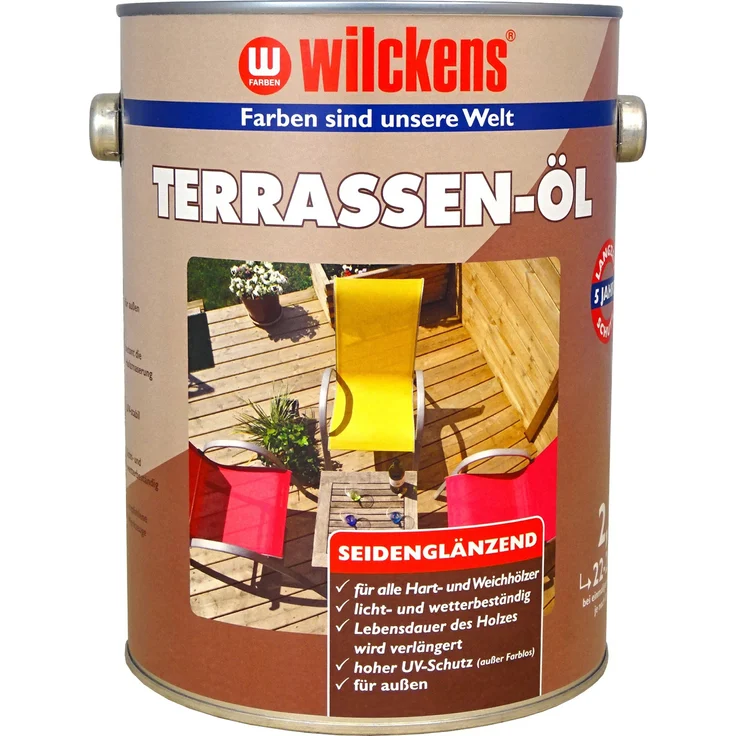 Wilckens - Wilckens 2,5l Terassen-Öl Teak Hartholz Pflege Garten Möbelpflege außen - braun – Bild 1
